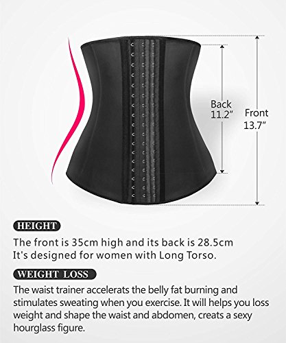 YIANNA Fajas Reductoras Adelgazantes Mujer Largo Torso Waist Trainer Trimmer Faja Reductora Cintura Postparto Colombiana Negro, 110288 Size L YIANNA Fajas Reductoras Adelgazantes Mujer Largo Torso Waist Trainer Trimmer Faja Reductora Cintura Postparto Colombiana Negro, 110288 Size L