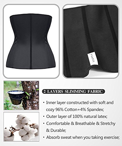 YIANNA Fajas Reductoras Adelgazantes Mujer Largo Torso Waist Trainer Trimmer Faja Reductora Cintura Postparto Colombiana Negro, 110288 Size L YIANNA Fajas Reductoras Adelgazantes Mujer Largo Torso Waist Trainer Trimmer Faja Reductora Cintura Postparto Colombiana Negro, 110288 Size L