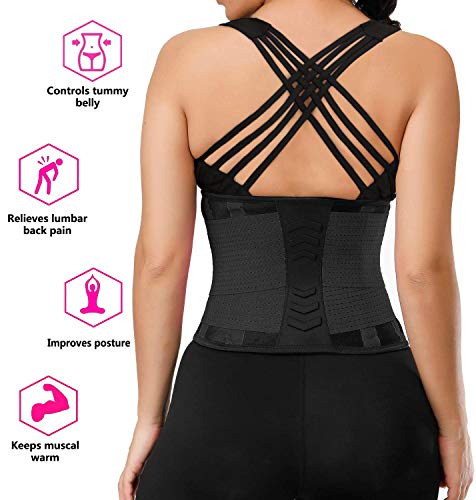 YIANNA Mujer Faja Reductora Abdominal Adelgazante Lumbar Fajas Reductoras Abdomen Adjustable para Deporte Fitness Negro,8003 Size S YIANNA Mujer Faja Reductora Abdominal Adelgazante Lumbar Fajas Reductoras Abdomen Adjustable para Deporte Fitness Negro,8003 Size S
