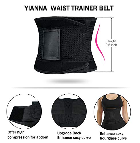 YIANNA Mujer Faja Reductora Abdominal Adelgazante Lumbar Fajas Reductoras Abdomen Adjustable para Deporte Fitness Negro,8003 Size S YIANNA Mujer Faja Reductora Abdominal Adelgazante Lumbar Fajas Reductoras Abdomen Adjustable para Deporte Fitness Negro,8003 Size S