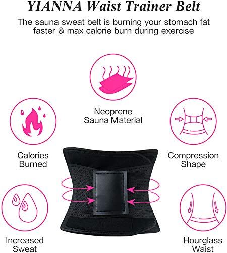 YIANNA Mujer Faja Reductora Abdominal Adelgazante Lumbar Fajas Reductoras Abdomen Adjustable para Deporte Fitness Negro,8003 Size S YIANNA Mujer Faja Reductora Abdominal Adelgazante Lumbar Fajas Reductoras Abdomen Adjustable para Deporte Fitness Negro,8003 Size S