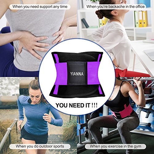 YIANNA Mujer Faja Reductora Abdominal Adelgazante Lumbar Fajas Reductoras Abdomen Adjustable para Deporte Fitness Postparto,UK-YA8002-Purple-XL