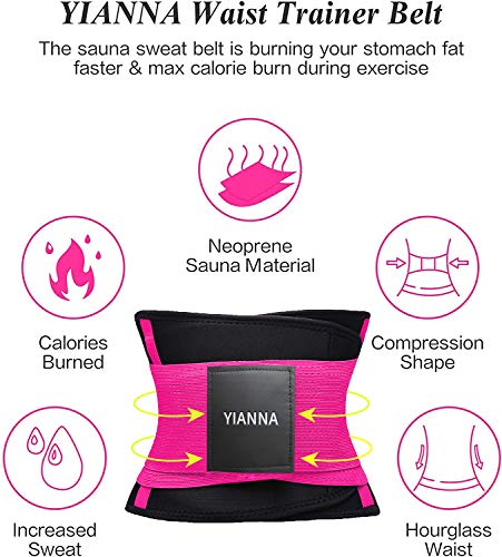 YIANNA Mujer Faja Reductora Adelgazante de Neopreno Cintura Abdominal Cinturón Corset Reductor Lumbar Waist Trainer Belt Rosa,UK-YA8002-Rose-M YIANNA Mujer Faja Reductora Adelgazante de Neopreno Cintura Abdominal Cinturón Corset Reductor Lumbar Waist Trainer Belt Rosa,UK-YA8002-Rose-M