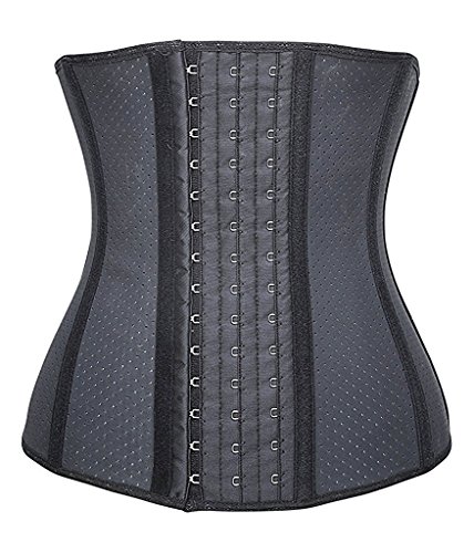 YIANNA Mujer Fajas Reductoras Adelgazante Respirable Corsé Cintura Entrenador Cincher Corset Bustier de Cinturón Formación Negro, 10533 Size S YIANNA Mujer Fajas Reductoras Adelgazante Respirable Corsé Cintura Entrenador Cincher Corset Bustier de Cinturón Formación Negro, 10533 Size S