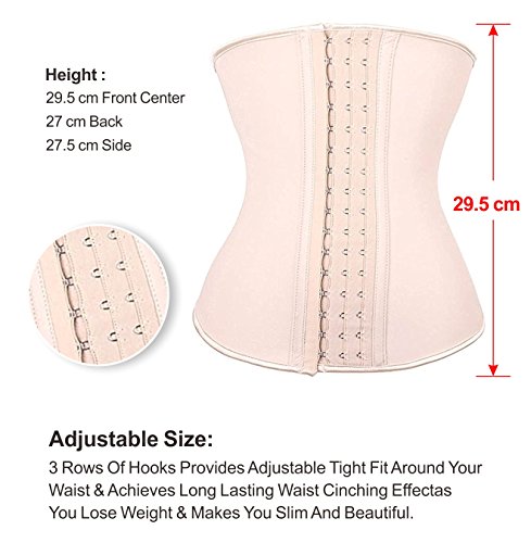 YIANNA Mujer Fajas Reductoras Adelgazantes Corsé de Cintura Cincher Corset Bustier de Cinturón Formación Body Shaper,UK-U37G-Beige-M YIANNA Mujer Fajas Reductoras Adelgazantes Corsé de Cintura Cincher Corset Bustier de Cinturón Formación Body Shaper,UK-U37G-Beige-M
