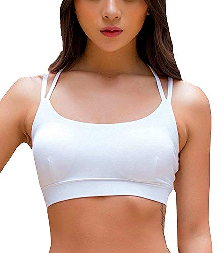 YIANNA Sujetador Deportivo Mujer Alto Impacto Relleno Sujetadores Deportivos Yoga Top Deporte Fitness sin Costuras Blanco, YA139 Size S YIANNA Sujetador Deportivo Mujer Alto Impacto Relleno Sujetadores Deportivos Yoga Top Deporte Fitness sin Costuras Blanco, YA139 Size S