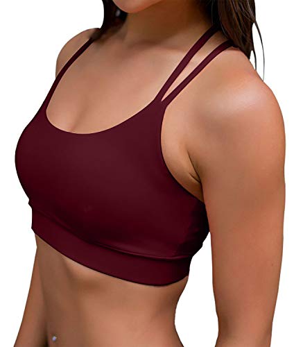YIANNA Sujetador Deportivo Mujer con Relleno Extraíble Sujetadores Deportivos Top Deporte Yoga Fitness sin Aros Rojo, YA139 Size XL YIANNA Sujetador Deportivo Mujer con Relleno Extraíble Sujetadores Deportivos Top Deporte Yoga Fitness sin Aros Rojo, YA139 Size XL