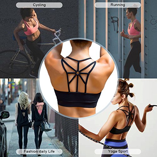 YIANNA Sujetador Deportivo Mujer con Relleno Extraíble Top Sujetadores Deportivos Yoga sin Costuras Negro, YA139 Size S YIANNA Sujetador Deportivo Mujer con Relleno Extraíble Top Sujetadores Deportivos Yoga sin Costuras Negro, YA139 Size S