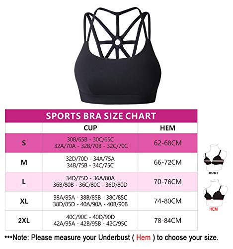 YIANNA Sujetador Deportivo Mujer con Relleno Extraíble Top Sujetadores Deportivos Yoga sin Costuras Negro, YA139 Size S YIANNA Sujetador Deportivo Mujer con Relleno Extraíble Top Sujetadores Deportivos Yoga sin Costuras Negro, YA139 Size S