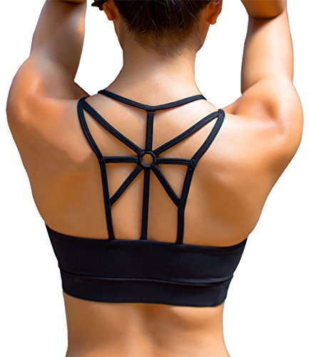 YIANNA Sujetador Deportivo Mujer con Relleno Extraíble Top Sujetadores Deportivos Yoga sin Costuras Negro, YA139 Size S YIANNA Sujetador Deportivo Mujer con Relleno Extraíble Top Sujetadores Deportivos Yoga sin Costuras Negro, YA139 Size S