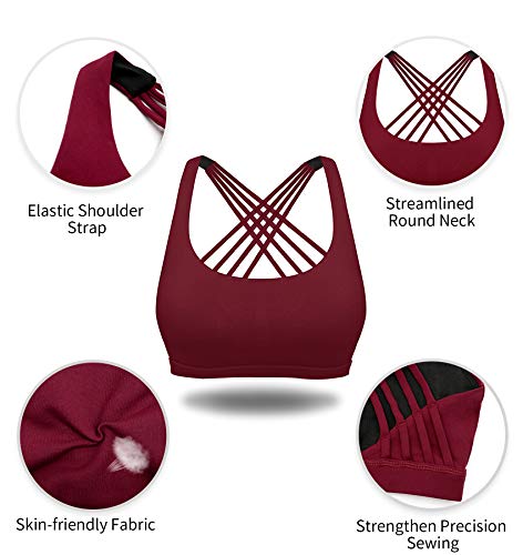 YIANNA Sujetador Deportivo para Mujer Espalda Sujetadores Deportivos Deporte con Relleno Gimnasio Yoga Fitness Ejercicio Rojo, 147 - Size XL YIANNA Sujetador Deportivo para Mujer Espalda Sujetadores Deportivos Deporte con Relleno Gimnasio Yoga Fitness Ejercicio Rojo, 147 - Size XL