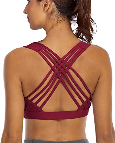 YIANNA Sujetador Deportivo para Mujer Espalda Sujetadores Deportivos Deporte con Relleno Gimnasio Yoga Fitness Ejercicio Rojo, 147 - Size XL YIANNA Sujetador Deportivo para Mujer Espalda Sujetadores Deportivos Deporte con Relleno Gimnasio Yoga Fitness Ejercicio Rojo, 147 - Size XL