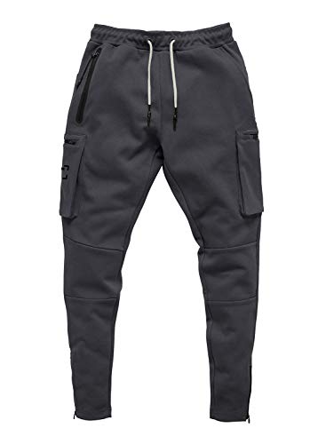 Yidarton - Pantalones de chándal para hombre, pantalones de deporte, fitness, corte ajustado, pantalones de chándal, pantalones de ocio para hombre gris oscuro XXL Yidarton - Pantalones de chándal para hombre, pantalones de deporte, fitness, corte ajustado, pantalones de chándal, pantalones de ocio para hombre gris oscuro XXL