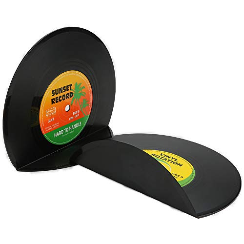 yidenguk 2 piezas sujetalibros con forma de disco, libro de discos de vinilo vintage, sujetalibros de CD, regalo de plástico creativo Mini estantería yidenguk 2 piezas sujetalibros con forma de disco, libro de discos de vinilo vintage, sujetalibros de CD, regalo de plástico creativo Mini estantería