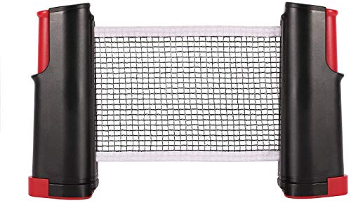Yierya Red de Tenis de Mesa, Repuesto Portátil Retráctil Table Tennis Net - Ping Pong Net/Mesa de Ping Pong para Entrenamiento Abrazaderas, Longitud Ajustable (Black)