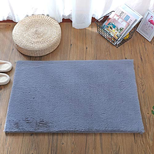 YIHAIC Alfombra de Piel de Oveja,Antideslizante Alfombra De Piel De Conejo Artificial,con Adecuada para Alfombra de Sala de Estar,tapete para Cama,Dormitorio,sofá (Gris, Rectangular 60x90cm) YIHAIC Alfombra de Piel de Oveja,Antideslizante Alfombra De Piel De Conejo Artificial,con Adecuada para Alfombra de Sala de Estar,tapete para Cama,Dormitorio,sofá (Gris, Rectangular 60x90cm)