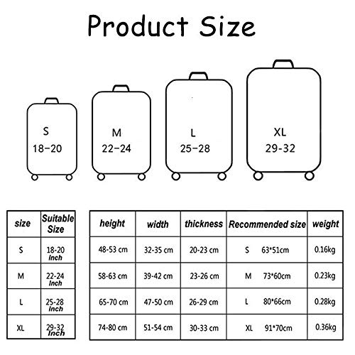 YI'HUI Equipaje Cubierta De Maleta Accesorios De Viaje Cubierta De Polvo Elástica Adecuado para Maleta De 18 '' - 32 '',C3,S