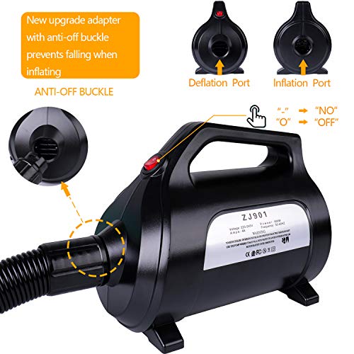 Yikky Electric Air Track Pump Quick-Fill con 4 boquillas, 220V / 600W, para Inflable y desinflado AirTrack Tumble Gymnastics/Flooring/Tumbling/Yoga/Taekwondo/Exercise Gym Fitness Mat