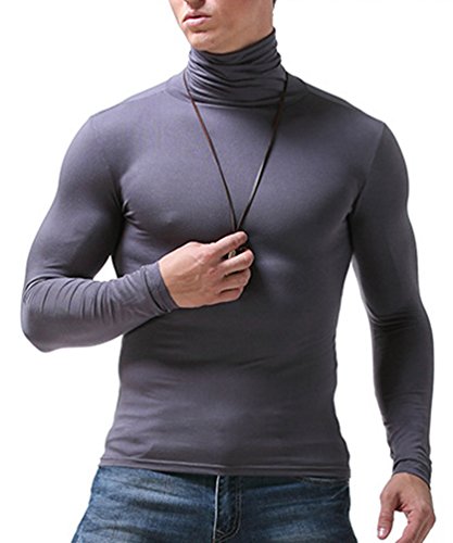 YiLianDa Hombres Camiseta Térmica De Cuello Alto Y Vuelto Manga Larga Camiseta Deportiva con Tecnología De Regulación Térmica