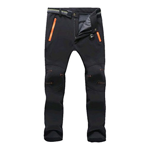 YiLianDa Pantalones de Trekking Pantalones de Softshell Impermeables Resistente al Viento Transpirable Lana Forrado Pantalones de Escalada