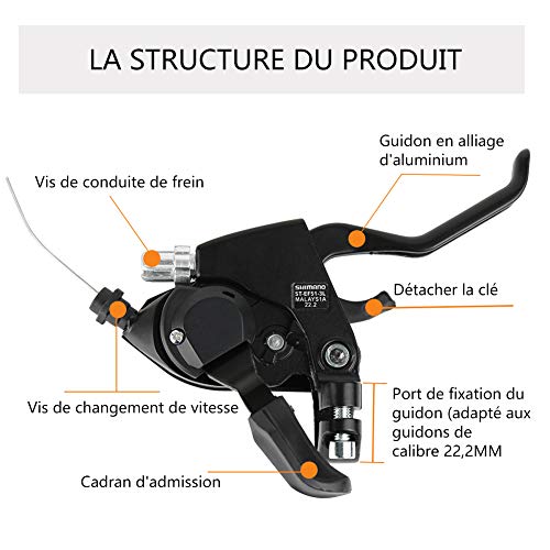 Yililay Cambio Palancas de Bicicletas MTB Desviador Groupset gatillo de Velocidad Shifter Palanca del Freno de Combo