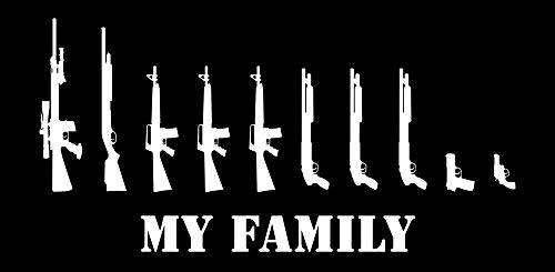 Yilooom My Family Assault Rifle Handgun Guns Car, Truck Window Vinyl Decal Sticker Funny Sticker For Car Truck Bike Window Sticker Vinyl Decal Vehicle Accessories - 6 Inches - 2 Pack