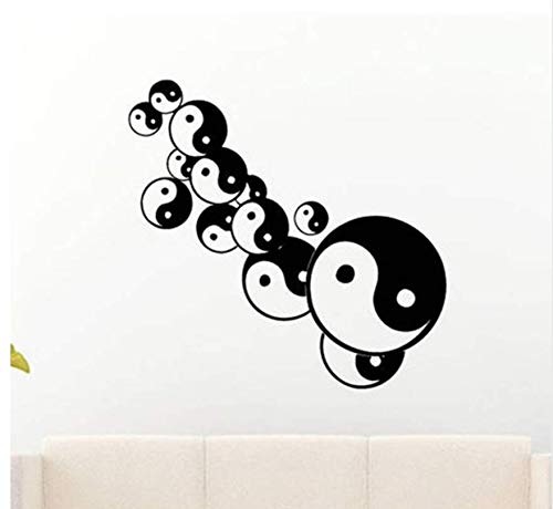 Yin Yang Señal de equilibrio Tatuajes de pared Estudio de yoga Mandala Mehndi Namaste Om Meditación Etiqueta de la pared Tatuajes de vinilo Mural Decoración Arte   57x57 cm