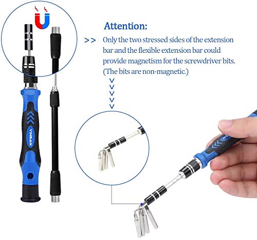 YINSAN 120 en 1 Juego de Destornilladores de Precisión con Magnetizador, Kit de Herramientas de Reparación de Bricolaje Profesional para iPhones, Laptops, Teléfono, Xboxs, Gafas, Reloj, Cámara, TV ect