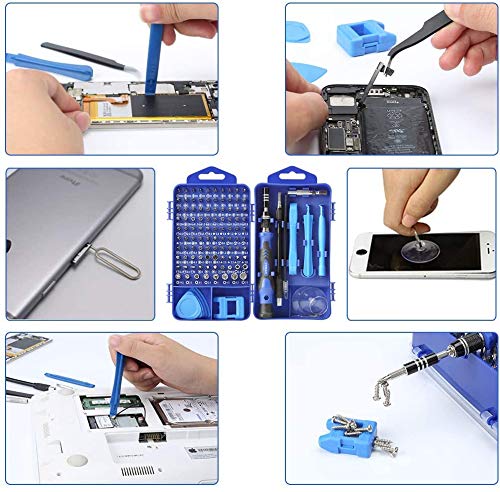 YINSAN 120 en 1 Juego de Destornilladores de Precisión con Magnetizador, Kit de Herramientas de Reparación de Bricolaje Profesional para iPhones, Laptops, Teléfono, Xboxs, Gafas, Reloj, Cámara, TV ect