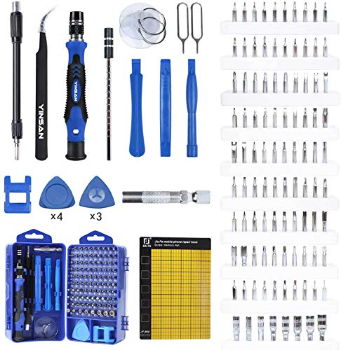 YINSAN 120 en 1 Juego de Destornilladores de Precisión con Magnetizador, Kit de Herramientas de Reparación de Bricolaje Profesional para iPhones, Laptops, Teléfono, Xboxs, Gafas, Reloj, Cámara, TV ect