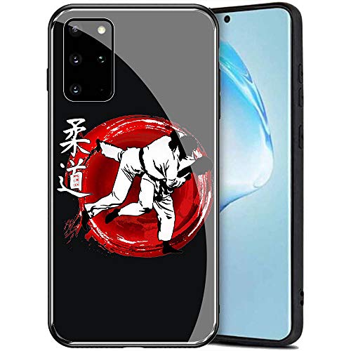 YINZONGSTORE Samsung Galaxy A51 Funda, Cubierta Trasera de Vidrio Templado, Silicona Suave, Compatible con Samsung Galaxy A51 AMA-46 Judo jiu Jitsu