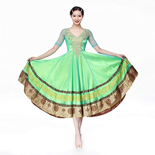 Yipianyun Mujer Señoras Danza del Vientre Profesional Conjunto Vestuario Danza India Rendimiento Outfit TrajeMujer Gasa Largo Falda Gypsy Tribal Danza del Profesional árabe,Verde Yipianyun Mujer Señoras Danza del Vientre Profesional Conjunto Vestuario Danza India Rendimiento Outfit TrajeMujer Gasa Largo Falda Gypsy Tribal Danza del Profesional árabe,Verde