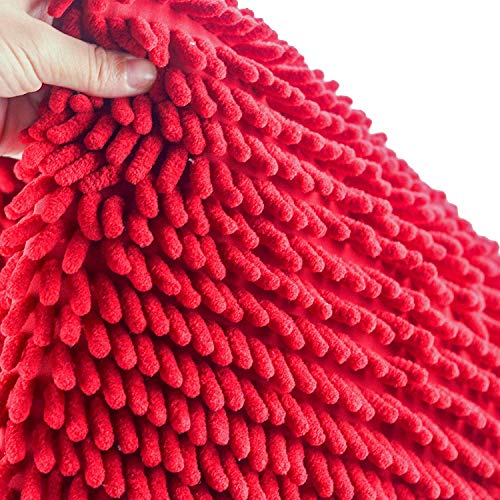 YIQI Alfombra de baño de Felpa de Microfibra de Chenilla, Suave y acogedora, Agua súper Absorbente, Antideslizante, Gruesa para Dormitorio de baño (60x40 cm, Rojo) YIQI Alfombra de baño de Felpa de Microfibra de Chenilla, Suave y acogedora, Agua súper Absorbente, Antideslizante, Gruesa para Dormitorio de baño (60x40 cm, Rojo)