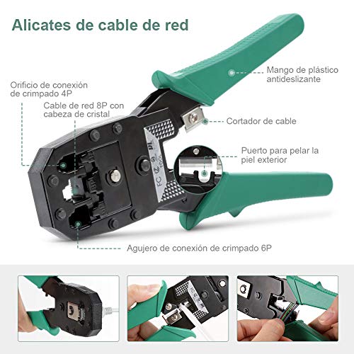 YISSVIC Comprobador de Cable de Red Kit de Herramientas de Reparación de Red para Mantener los Ordenadores 13 en 1 YISSVIC Comprobador de Cable de Red Kit de Herramientas de Reparación de Red para Mantener los Ordenadores 13 en 1
