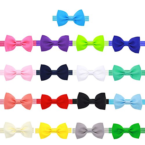 Yistu 17 pcs Bebé niños niñas Bowknot Mini diadema elástica venda Yistu 17 pcs Bebé niños niñas Bowknot Mini diadema elástica venda