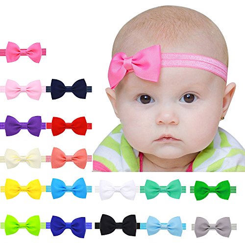 Yistu 17 pcs Bebé niños niñas Bowknot Mini diadema elástica venda Yistu 17 pcs Bebé niños niñas Bowknot Mini diadema elástica venda