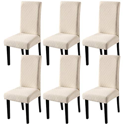 YISUN Fundas de Silla de Comedor en Jacquard, Elásticas y Modernas, Extraíbles y Lavables, Fundas de Licra para Sillas Altas 4/6 Piezas Fundas Protectoras para Sillas YISUN Fundas de Silla de Comedor en Jacquard, Elásticas y Modernas, Extraíbles y Lavables, Fundas de Licra para Sillas Altas 4/6 Piezas Fundas Protectoras para Sillas