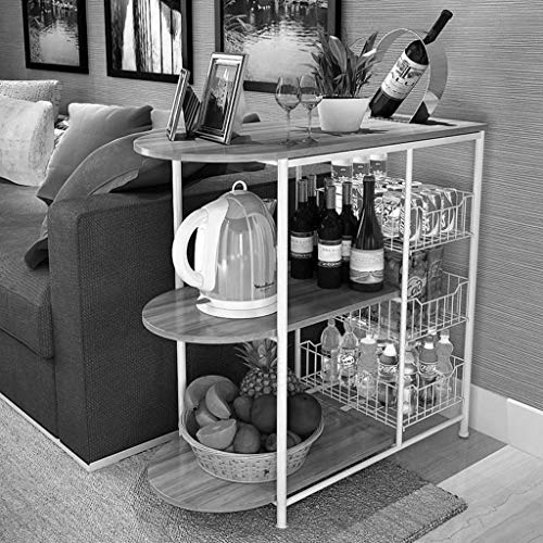 YISUNF Microondas de almacenamiento en rack rack móvil cocina comedor coche multi capa estante de hierro forjado estante restaurante cesta de frutas zapatero (Color: marrón, tamaño: 80 cm * 33 cm * 80 YISUNF Microondas de almacenamiento en rack rack móvil cocina comedor coche multi capa estante de hierro forjado estante restaurante cesta de frutas zapatero (Color: marrón, tamaño: 80 cm * 33 cm * 80