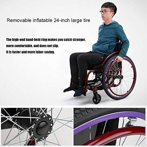 YISUNF Silla de rehabilitación médica, silla de ruedas, sillas de ruedas Sport Tipo 13Kg portátil silla de ruedas plegable de transporte ergonómica del asiento 100Kg de carga del cojinete 40 * 40cm As