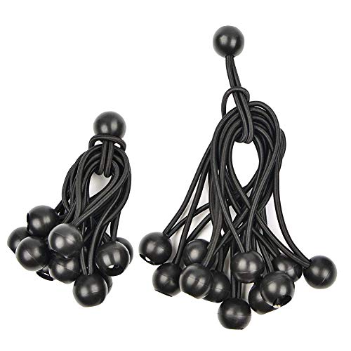 YIXISI 40 Piezas Tensor Elastico, Tensores Profesionales con Bola, Cordones Elásticas, Tensor de Goma, Bandas Elásticas, Bolas Elásticas Cordones Elásticas, para Cortinas, Tiendas de Campaña, Banner