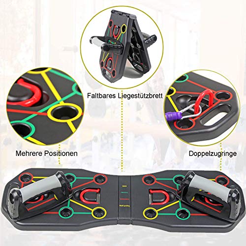 YiYaa Tabla de flexiones 13 en 1 con función de contador de temporizador, plegable, agarre cómodo, Gymgrizzly Home Muscle Builder (tabla para flexiones) YiYaa Tabla de flexiones 13 en 1 con función de contador de temporizador, plegable, agarre cómodo, Gymgrizzly Home Muscle Builder (tabla para flexiones)