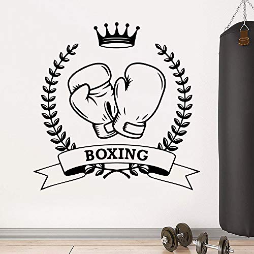yiyiyaya Divertido Club de Boxeo Autoadhesivo de Vinilo a Prueba de Agua Arte de la Pared calcomanía para niños Sala de Estar decoración para el hogar calcomanías de Vinilo Gris L 43 cm X 43 cm