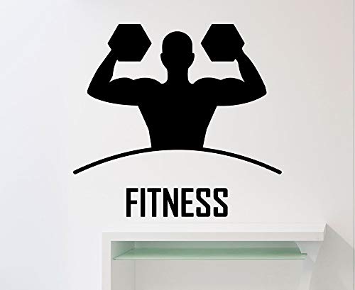 yiyiyaya Fitness Etiqueta de la Pared Deportes Gimnasio Entrenamiento Yoga Vinilo calcomanía decoración del hogar Sala de Pared Cartel Calidad Adhesivo 57X53CM