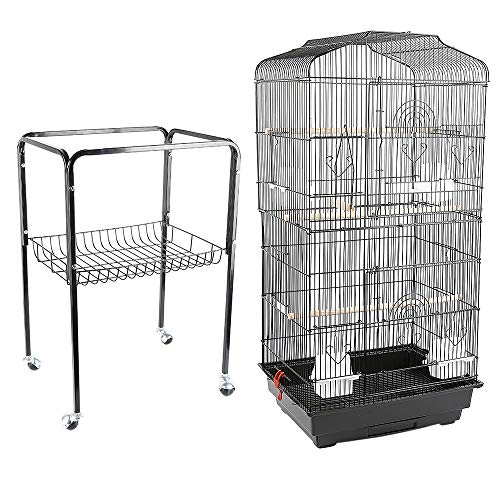 YIZHE Jaulas para pájaros,Jaula Pájaros Metal,Jaulas Grandes,Jaulas para Aves,Jaula de Aves Exterior,Jaula con Ruedas,Portátil con 4 Ruedas giratorias de 360° Soporte Desmontable(46 * 35.3 * 150.6cm) YIZHE Jaulas para pájaros,Jaula Pájaros Metal,Jaulas Grandes,Jaulas para Aves,Jaula de Aves Exterior,Jaula con Ruedas,Portátil con 4 Ruedas giratorias de 360° Soporte Desmontable(46 * 35.3 * 150.6cm)