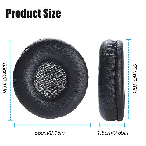 Yizhet 1 Par 55 mm Almohadillas, Almohadillas de Espuma de Repuesto Universal Cojín para Auriculares Esponja de Cuero Cojines para 55 mm Auriculares