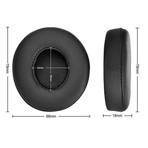 Yizhet 1 Par Almohadillas de Repuesto Almohadillas para Auriculares Almohadillas de Espuma de Cuero Compatible con Auriculares Beats Solo 2 /Solo 3 Auriculares Inalámbricos Bluetooth(Negro)