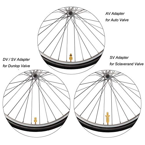 Yizhet 12 x Adaptador de Valvula de Bici Bicicleta Válvula Adaptador DV AV SV Válvula Adaptador para Compresor Bomba de Bicicleta Bomba de Pie Auto Aire de Gasolinera Colchón Balón Bomba