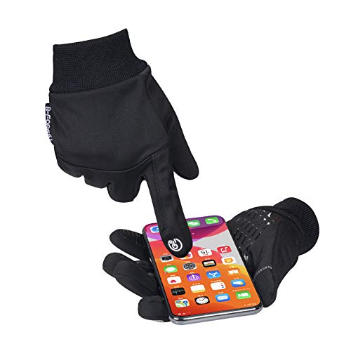 Yizhet Guantes de Invierno Abrigados, Guantes de Pantalla Táctil Guantes de Ciclismo Guantes Deportivos Unisex Guantes para Correr Antideslizantes Guantes de Moto para Caminar, Acampar, Montar (XL)