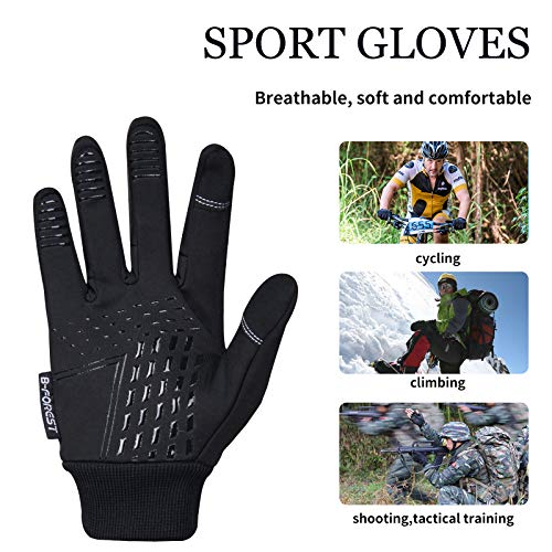 Yizhet Guantes de Invierno Abrigados, Guantes de Pantalla Táctil Guantes de Ciclismo Guantes Deportivos Unisex Guantes para Correr Antideslizantes Guantes de Moto para Caminar, Acampar, Montar (XL)