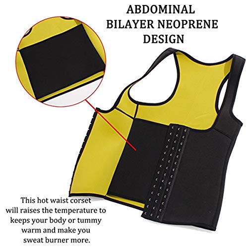 YJEM Chaleco para el Pecho Cuidado del Cuerpo Femenino, Corsé de Neopreno Abdomen, Cortador de Cintura para la Postura de Grado Médico, Entrenador para Adelgazar para Adelgazar Deportivo,Negro,S